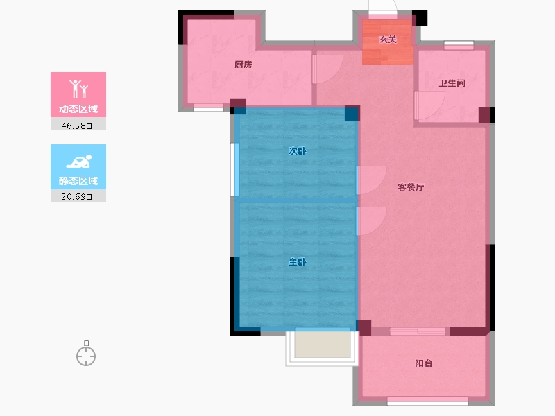 福建省-福州市-武夷书香名邸-60.25-户型库-动静分区