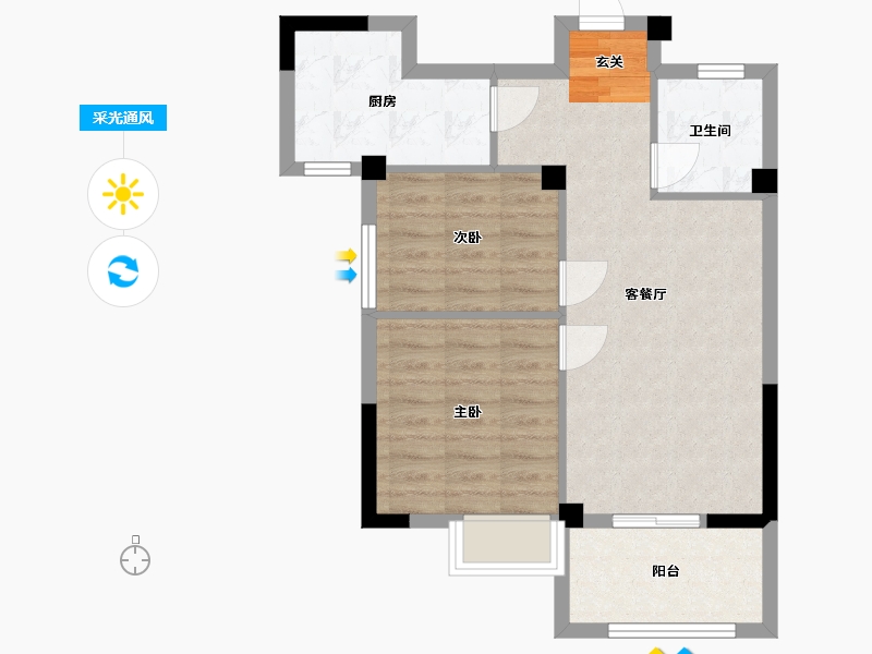 福建省-福州市-武夷书香名邸-60.25-户型库-采光通风