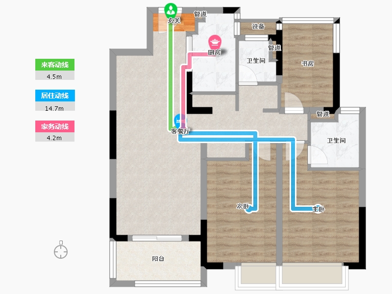 江苏省-南京市-汤山玉兰公馆-84.23-户型库-动静线