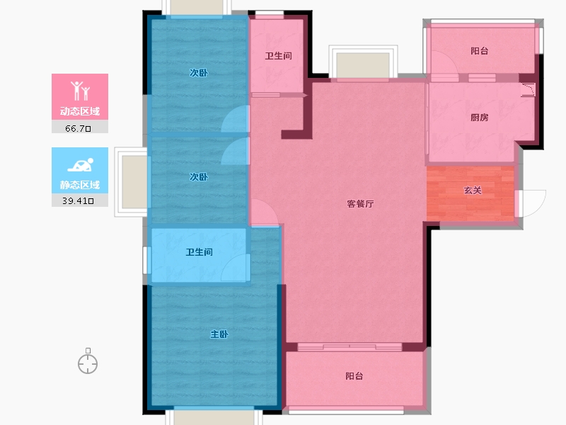 福建省-福州市-福州恒大悦珑湾-95.82-户型库-动静分区