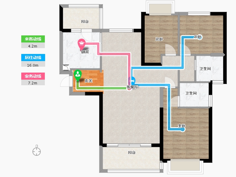 福建省-福州市-龙岩恒大绿洲-97.67-户型库-动静线