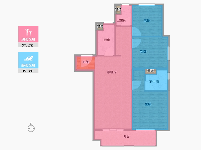 江苏省-南京市-�Z悦名邸-94.00-户型库-动静分区