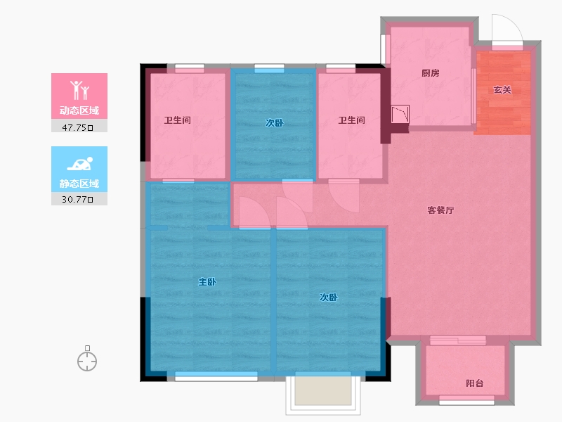 福建省-福州市-宏发御榕府-69.95-户型库-动静分区