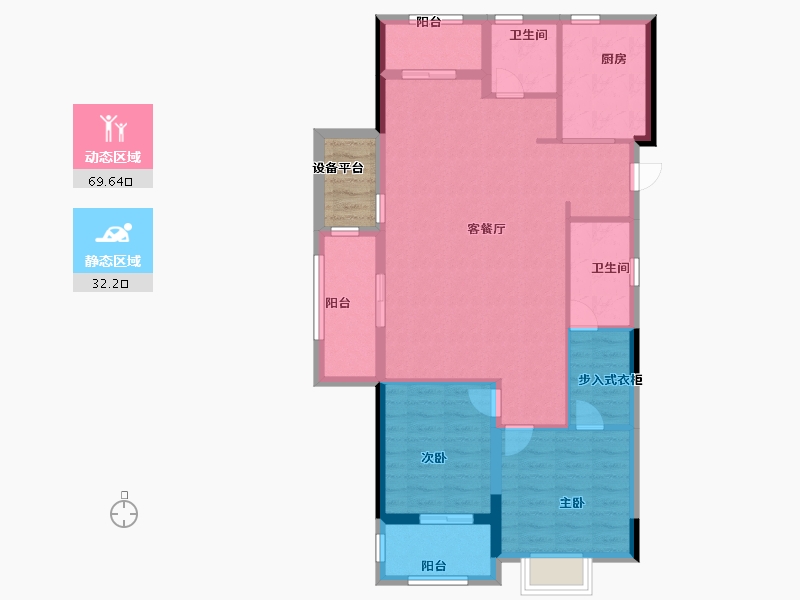 浙江省-丽水市-留香园-95.00-户型库-动静分区