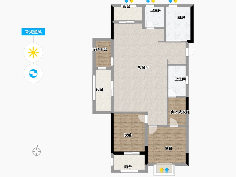 浙江省-丽水市-留香园-95.00-户型库-采光通风