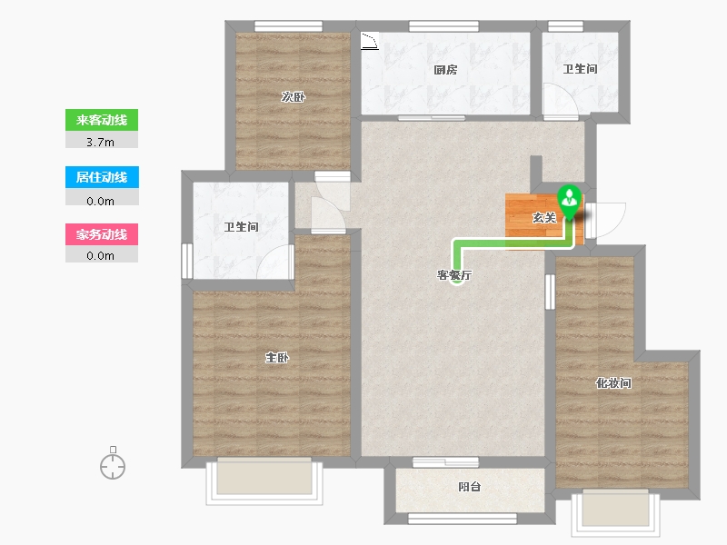 天津-天津市-北科建水岸华府-89.75-户型库-动静线