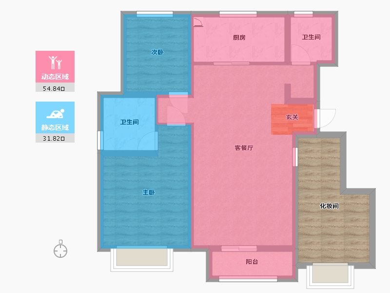 天津-天津市-北科建水岸华府-89.75-户型库-动静分区