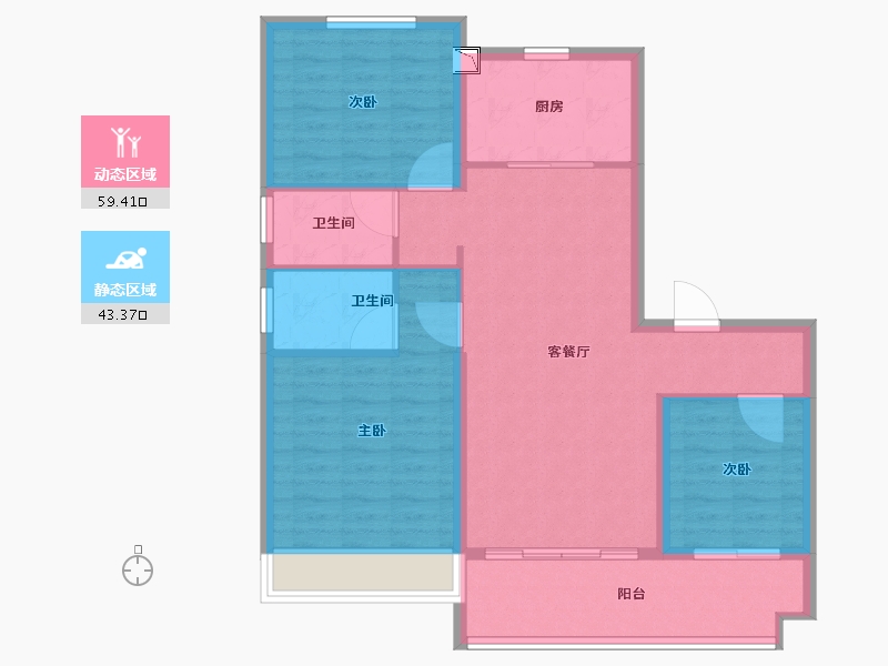 安徽省-宣城市-碧桂园山河一品-93.00-户型库-动静分区