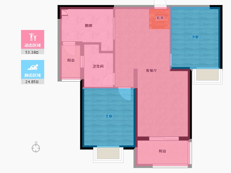 福建省-三明市-恒大御龙天峰-69.85-户型库-动静分区