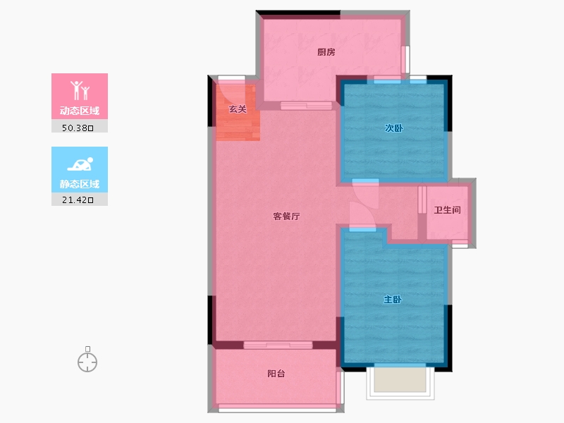 广西壮族自治区-北海市-汇联・海湾明珠二期-63.33-户型库-动静分区