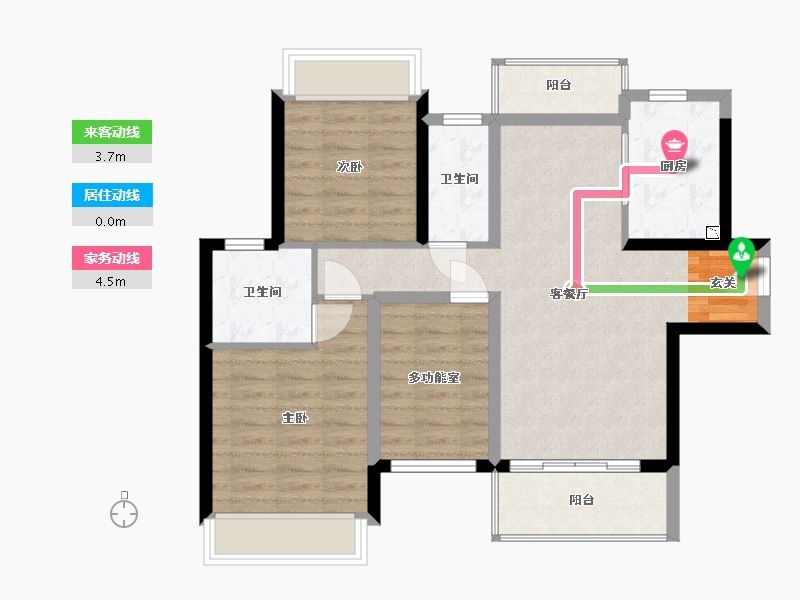 广东省-江门市-新会骏景湾・领誉-76.89-户型库-动静线