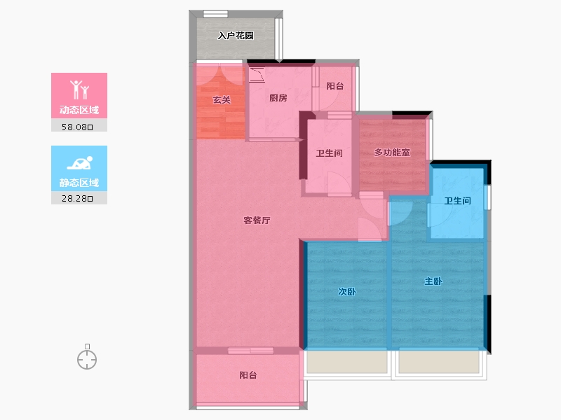 广东省-江门市-荔园・泮海蓝湾-80.24-户型库-动静分区