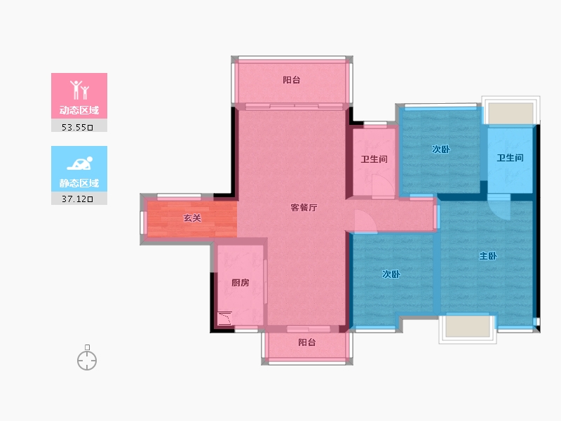 广东省-江门市-博富名苑-79.64-户型库-动静分区