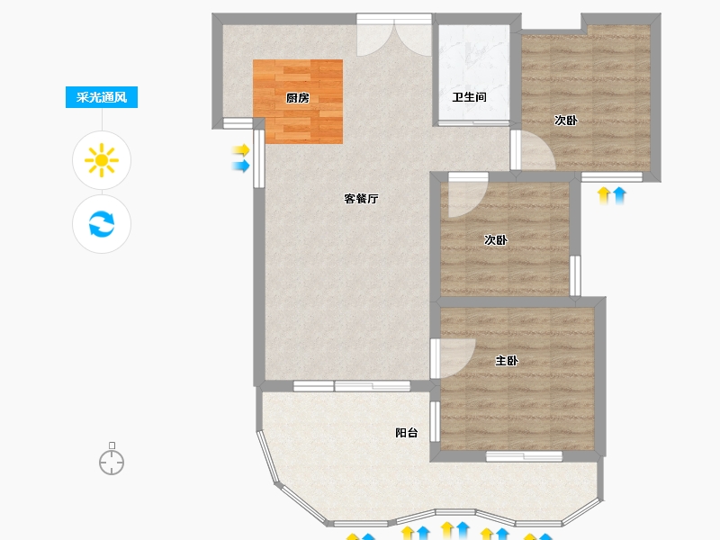 云南省-临沧市-金柏之春-85.00-户型库-采光通风