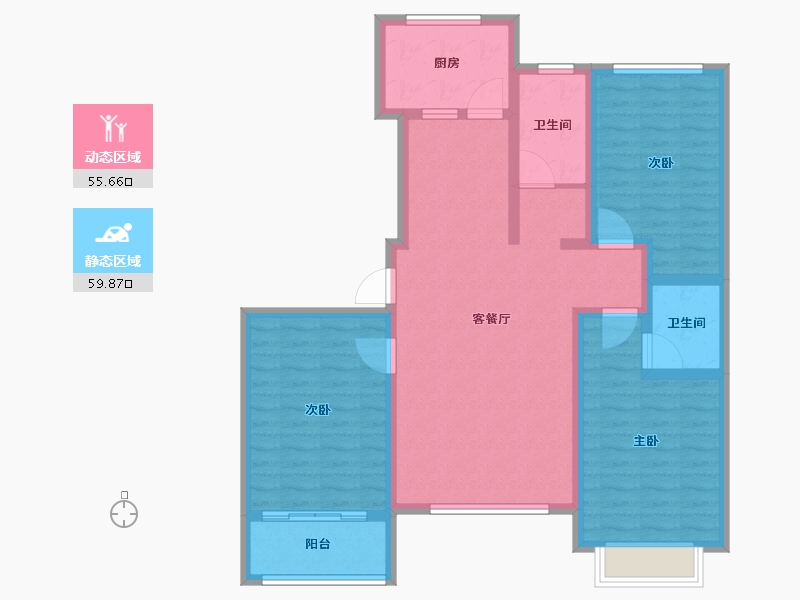 山东省-潍坊市-东鲁学府-103.00-户型库-动静分区