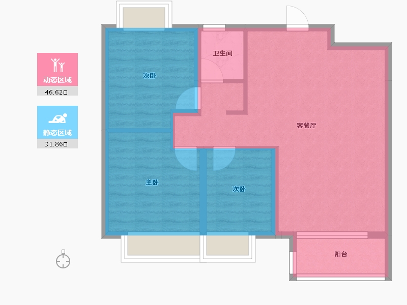 安徽省-宿州市-和顺·紫悦府-70.71-户型库-动静分区