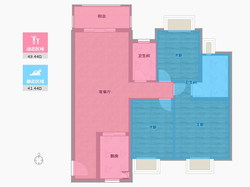 湖南省-长沙市-长沙雅居乐新地-81.05-户型库-动静分区