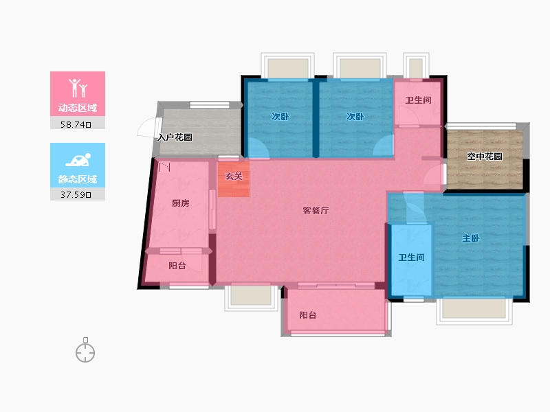 广东省-江门市-方圆・云山诗意（新会）-98.53-户型库-动静分区