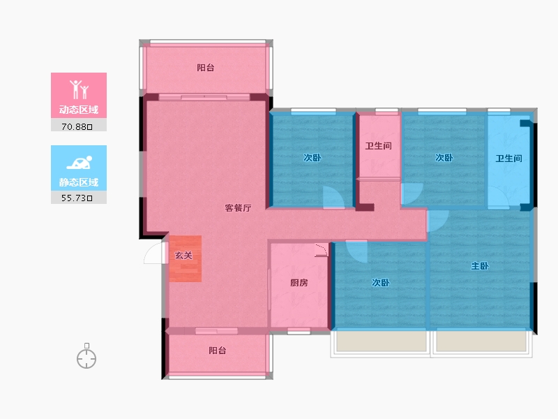 广东省-湛江市-碧桂园公园首府-114.40-户型库-动静分区