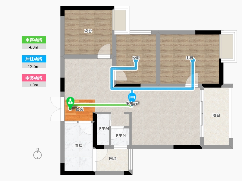 重庆-重庆市-万州星光上院-73.68-户型库-动静线