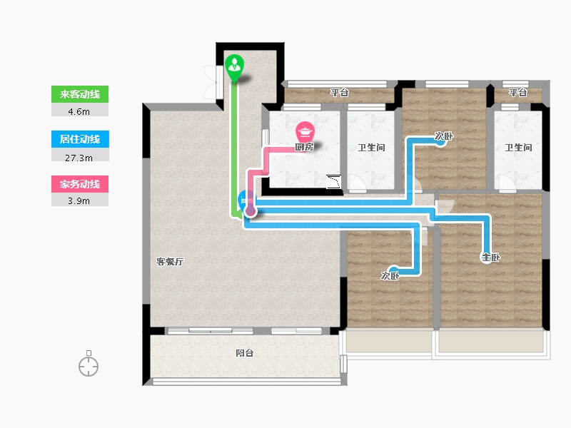 浙江省-温州市-世茂璀璨世家-110.40-户型库-动静线