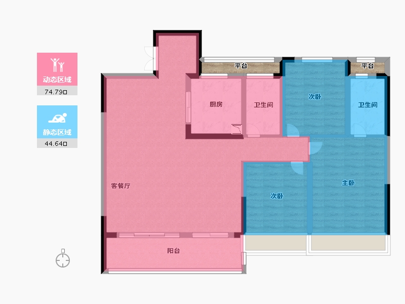 浙江省-温州市-世茂璀璨世家-110.40-户型库-动静分区