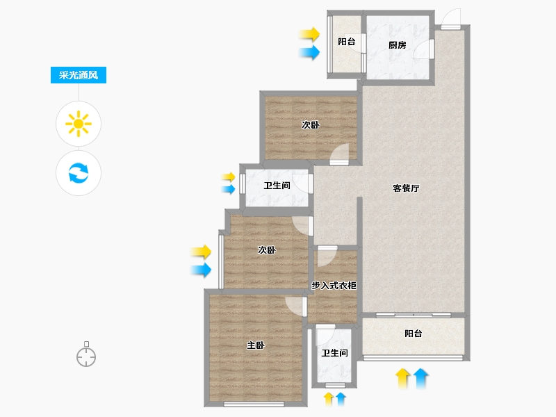 广东省-佛山市-三水碧缇雅苑-109.14-户型库-采光通风