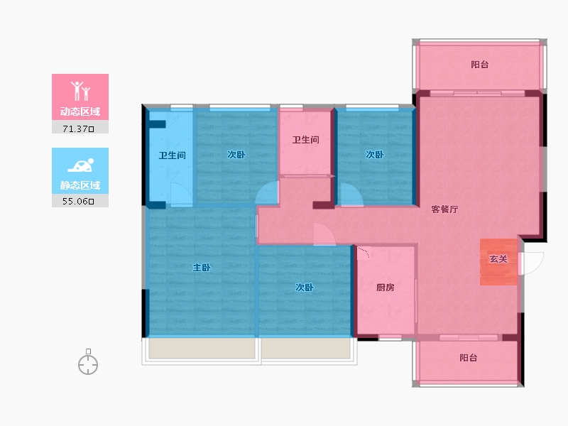 广东省-湛江市-碧桂园公园首府-114.39-户型库-动静分区