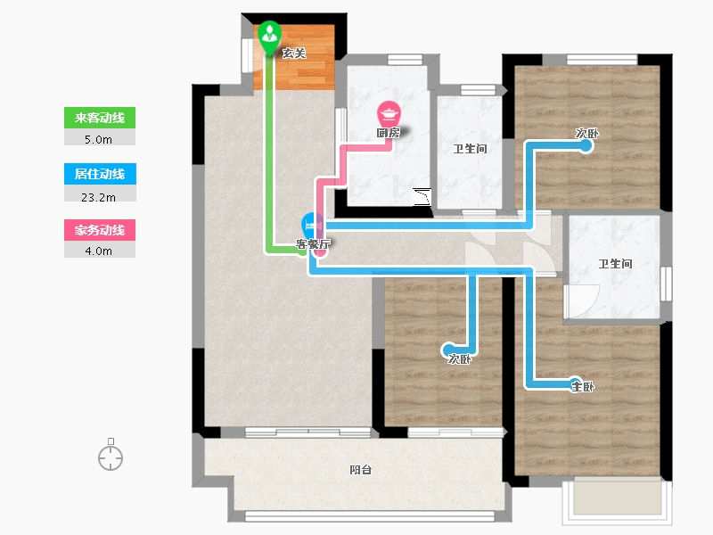 江西省-九江市-海伦堡・海伦国际-89.60-户型库-动静线