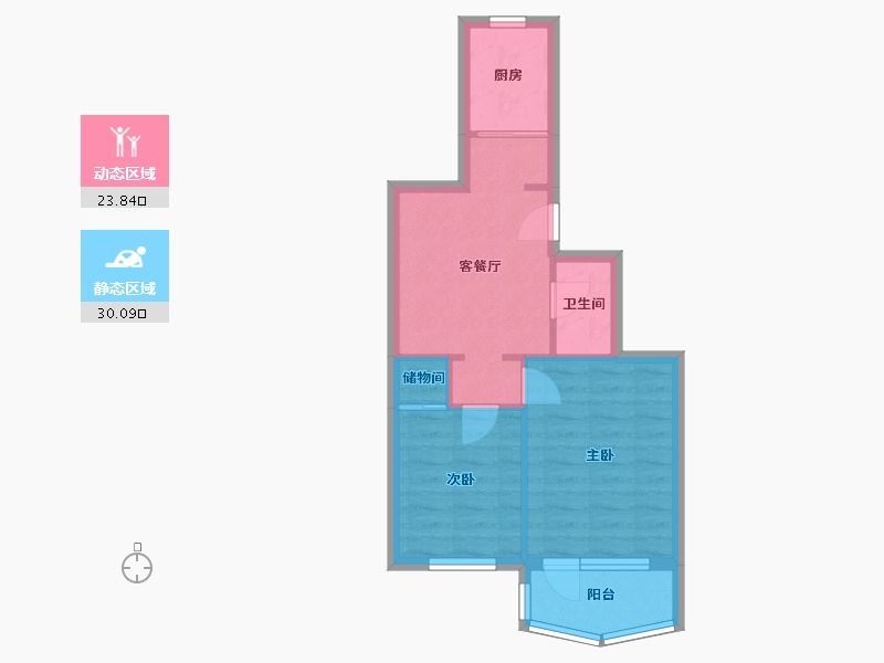 北京-北京市-华严北里中科院-47.80-户型库-动静分区