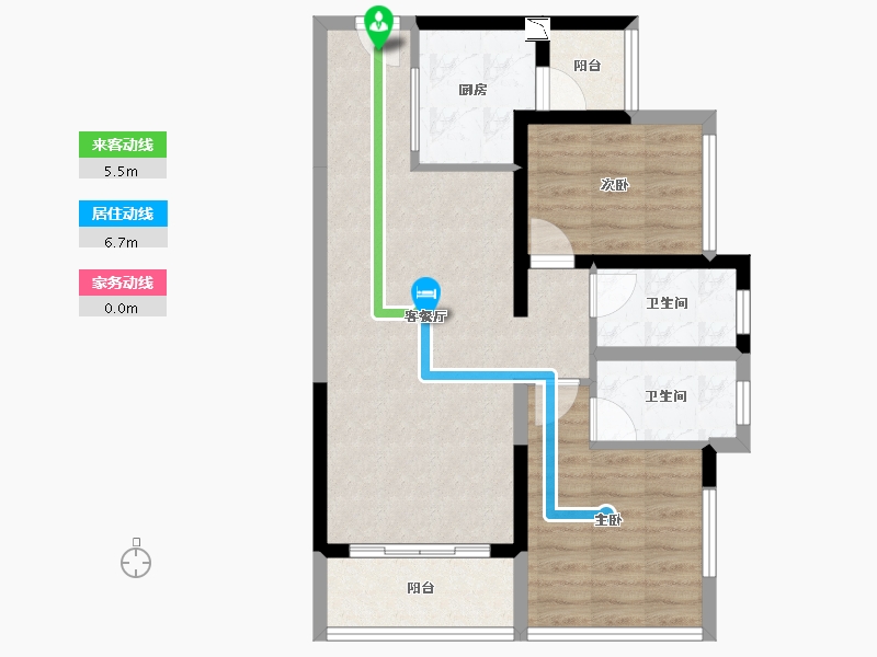 广东省-汕头市-龙光E组团项目-67.64-户型库-动静线