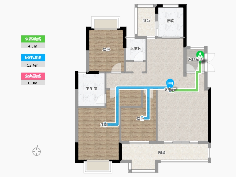 湖南省-岳阳市-惠风园-108.53-户型库-动静线