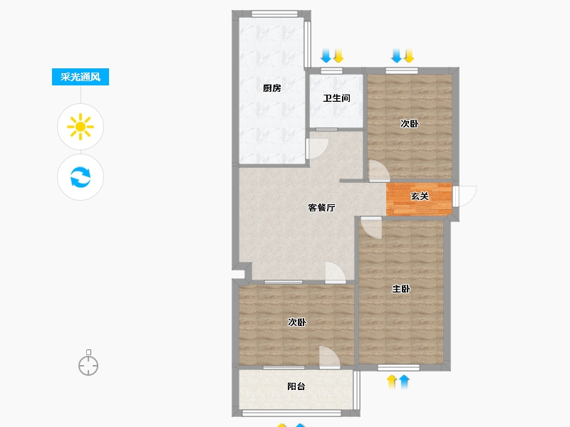 山东省-济南市-段北东路2号-92.24-户型库-采光通风