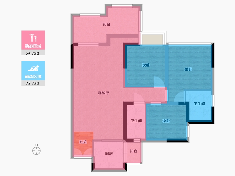 四川省-南充市-蓬安县金鸿太阳城-77.72-户型库-动静分区