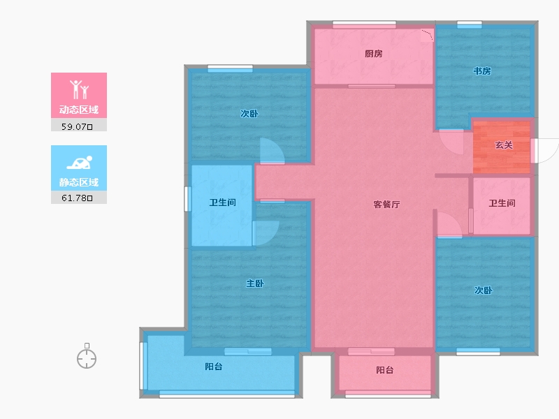 北京-北京市-北科建翡翠华庭-108.67-户型库-动静分区