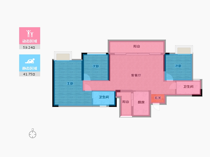 北京-北京市-成都鑫苑城-90.17-户型库-动静分区