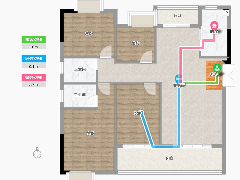 湖北省-黄冈市-九方城-105.94-户型库-动静线