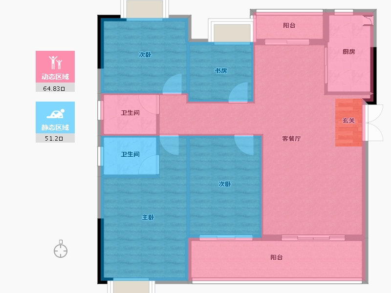 湖北省-黄冈市-九方城-105.94-户型库-动静分区