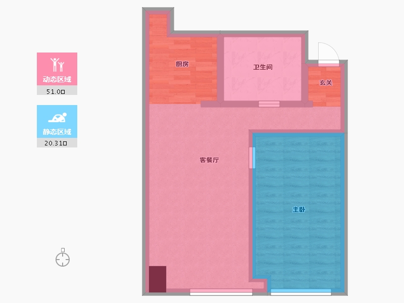 辽宁省-朝阳市-泰禾・北京公馆-62.84-户型库-动静分区