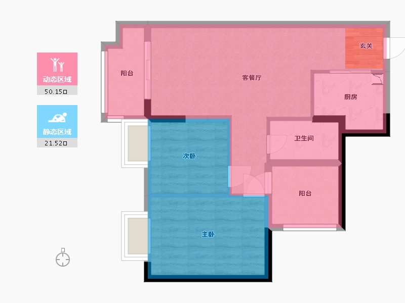 北京-北京市-融创云水观棠花园-63.58-户型库-动静分区