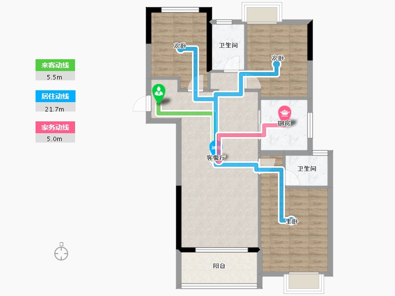 湖北省-襄阳市-西岸春天-89.67-户型库-动静线