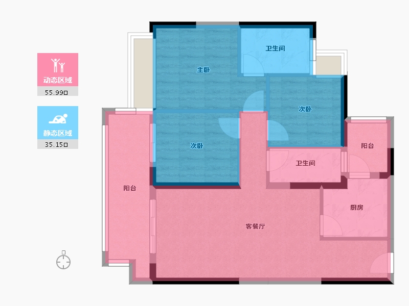 广东省-中山市-东樾府-81.43-户型库-动静分区