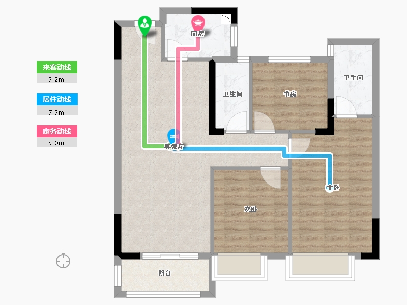 湖北省-武汉市-武建龙樾上城-80.68-户型库-动静线