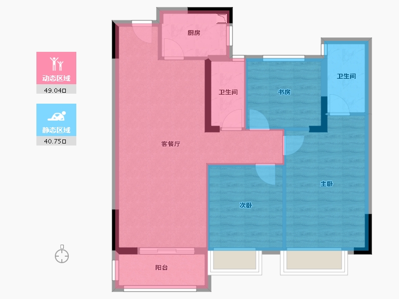 湖北省-武汉市-武建龙樾上城-80.68-户型库-动静分区