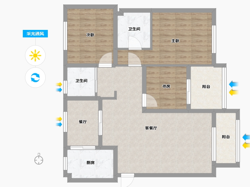 天津-天津市-珑著-89.00-户型库-采光通风