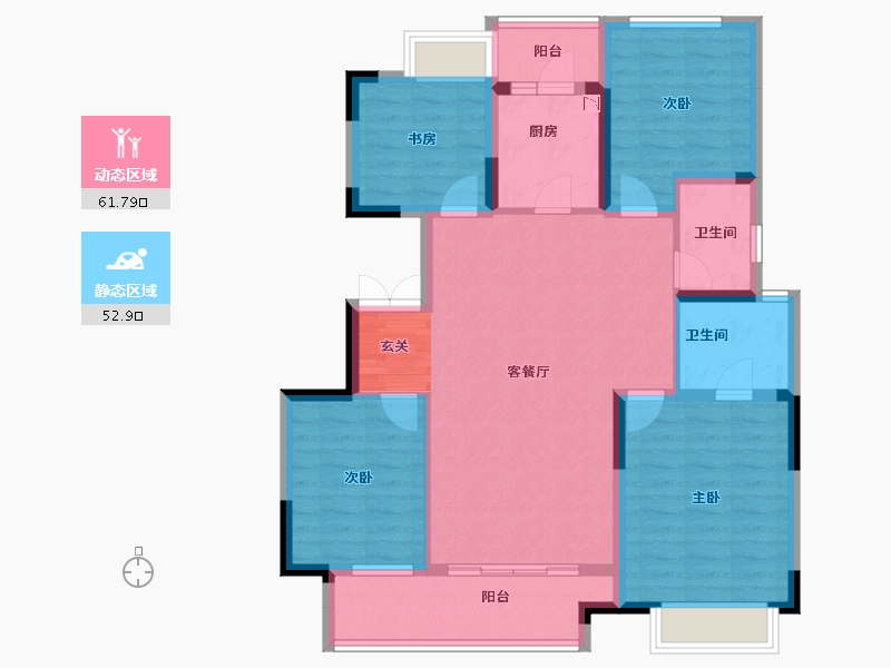 重庆-重庆市-华润·琨瑜府-102.52-户型库-动静分区