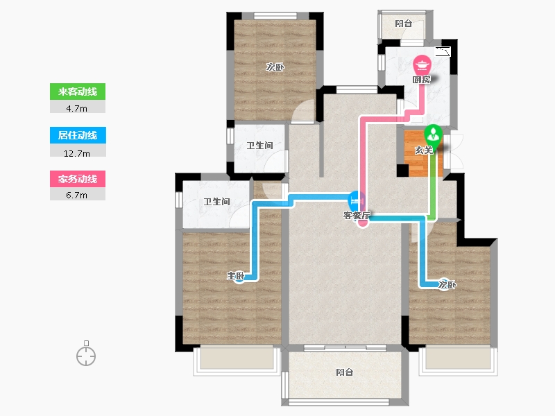 四川省-成都市-中梁壹号院项目-92.64-户型库-动静线