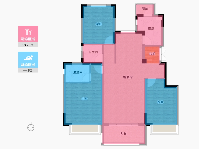 四川省-成都市-中梁壹号院项目-92.64-户型库-动静分区