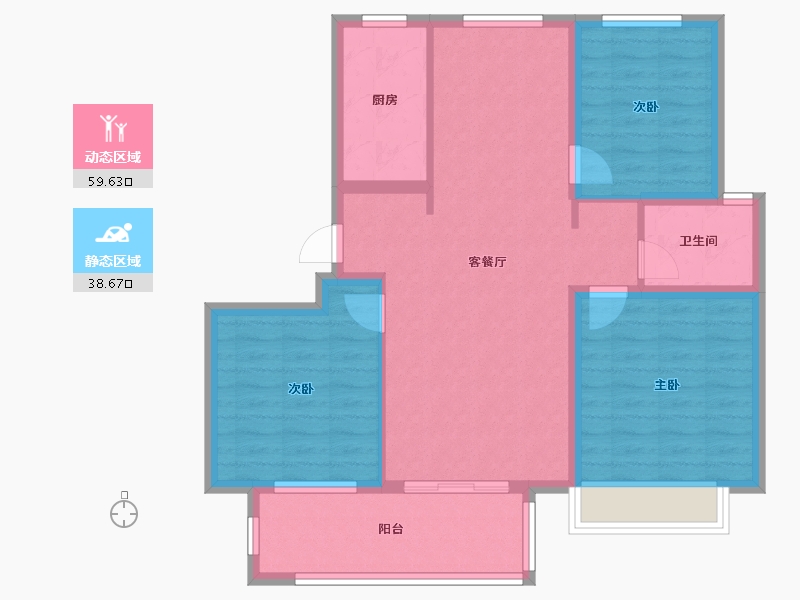 山东省-聊城市-星光・�Z园-88.00-户型库-动静分区