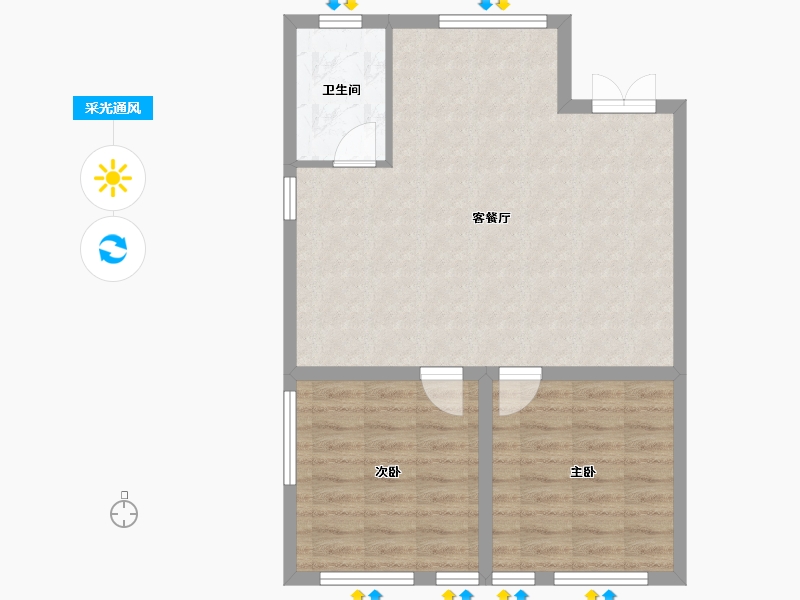 青海省-海南藏族自治州-香江・温泉人家-65.72-户型库-采光通风